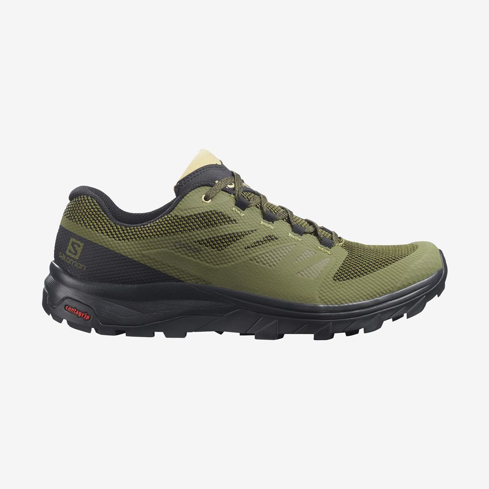 Zapatillas Trekking Salomon Hombre Verde Oliva Verde - Salomon Argentina OUTLINE WIDE GORE-TEX,20179